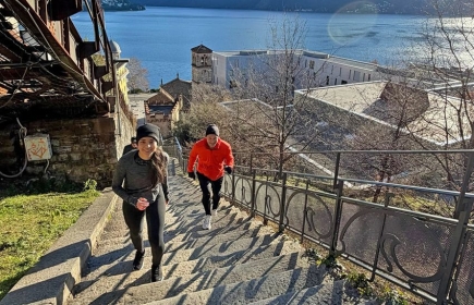 Sara e Stephan durante un allenamento